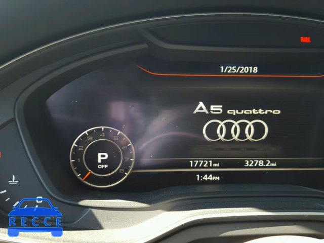 2018 AUDI A5 PREMIUM WAUPNAF54JA000911 зображення 7