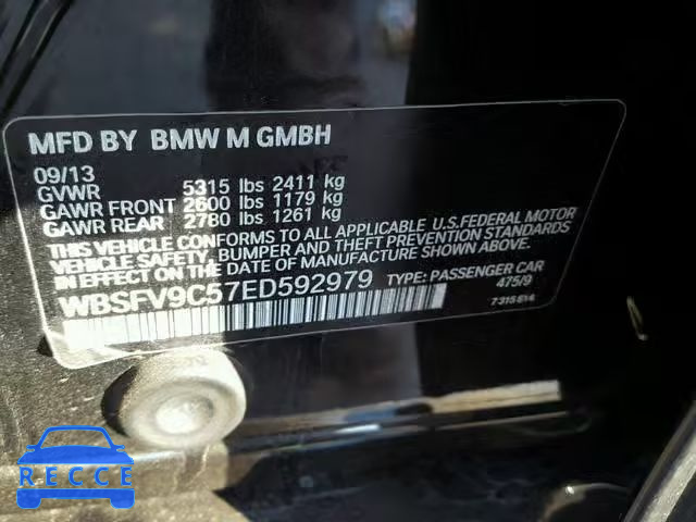 2014 BMW M5 WBSFV9C57ED592979 зображення 9