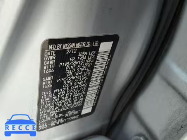 2012 NISSAN CUBE BASE JN8AZ2KR2CT252065 image 9