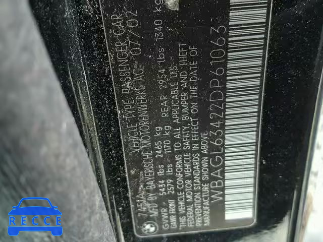 2002 BMW 745 I WBAGL63422DP61063 image 9