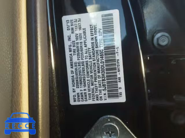 2013 ACURA RDX BASE 5J8TB3H30DL014655 зображення 9