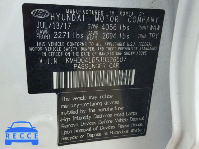 2018 HYUNDAI ELANTRA SP KMHD04LB5JU526507 image 9