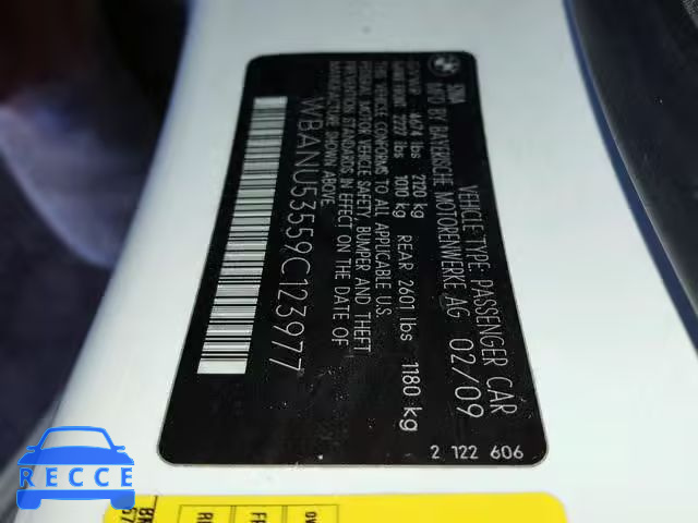 2009 BMW 528 I WBANU53559C123977 image 9