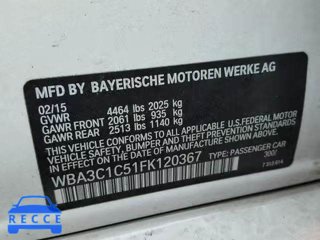 2015 BMW 328 I SULE WBA3C1C51FK120367 image 9