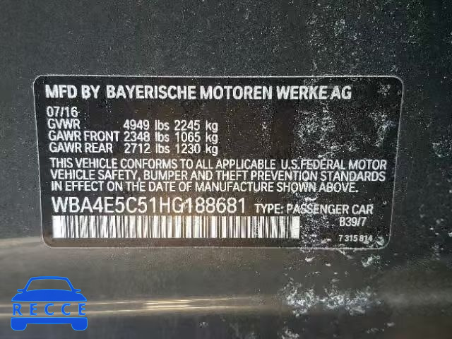 2017 BMW 440XI GRAN WBA4E5C51HG188681 Bild 9