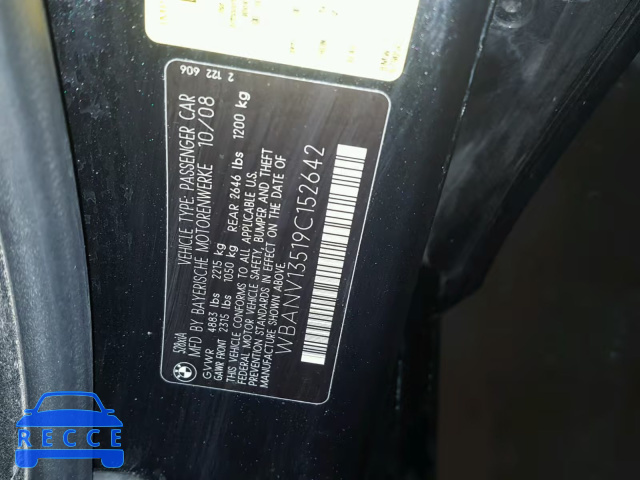 2009 BMW 528 XI WBANV13519C152642 image 9