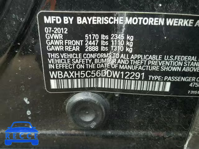 2013 BMW 528 XI WBAXH5C56DDW12291 image 9