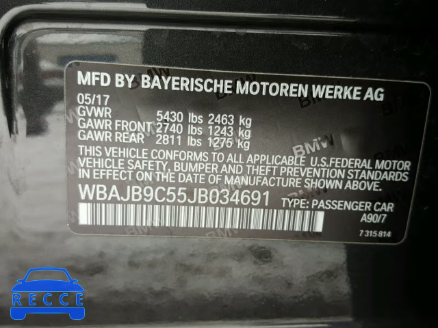 2018 BMW M550XI WBAJB9C55JB034691 зображення 9