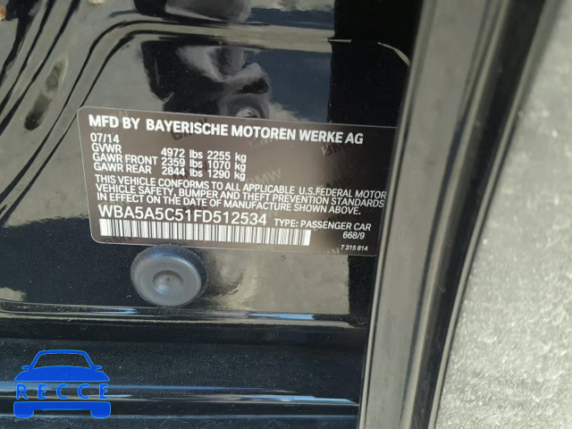 2015 BMW 528 I WBA5A5C51FD512534 image 9