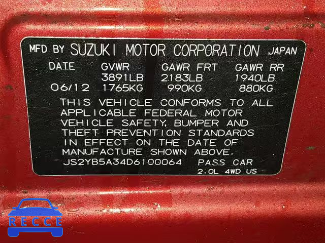 2013 SUZUKI SX4 BASE JS2YB5A34D6100064 image 9