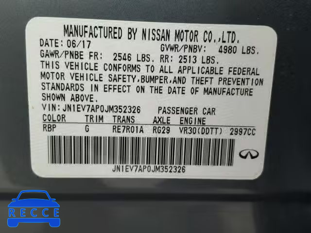 2018 INFINITI Q50 LUXE JN1EV7AP0JM352326 image 9