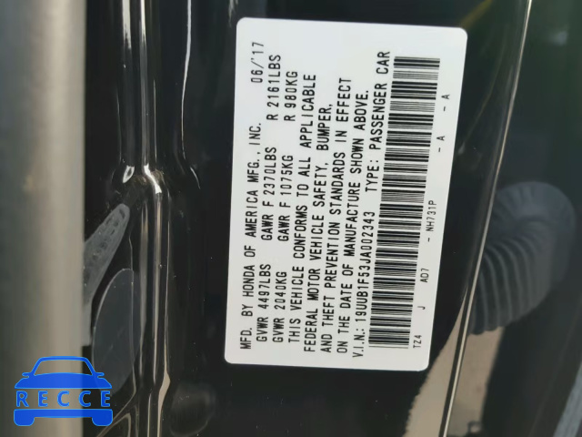 2018 ACURA TLX TECH 19UUB1F53JA002343 image 9