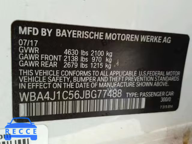 2018 BMW 430I GRAN WBA4J1C56JBG77488 image 9