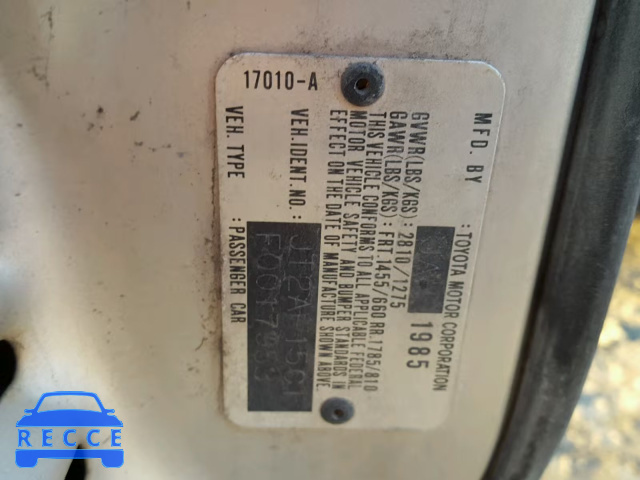 1985 TOYOTA MR2 JT2AW15C1F0017953 image 9