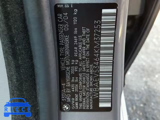 2004 BMW 330 I WBAEV53464KM37253 image 9