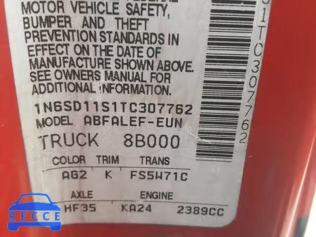 1996 NISSAN TRUCK BASE 1N6SD11S1TC307762 image 9