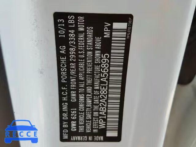2014 PORSCHE CAYENNE S WP1AB2A28ELA56895 image 9