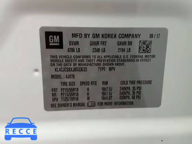 2018 BUICK ENCORE ESS KL4CJCSBXJB533533 Bild 9