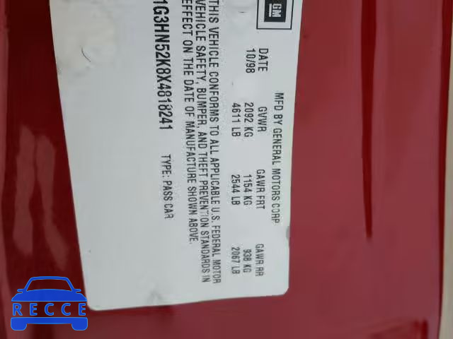 1999 OLDSMOBILE 88 BASE 1G3HN52K8X4818241 image 9
