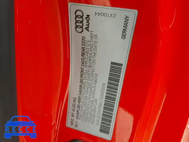 2012 AUDI A5 PREMIUM WAULFAFR8CA000556 Bild 9