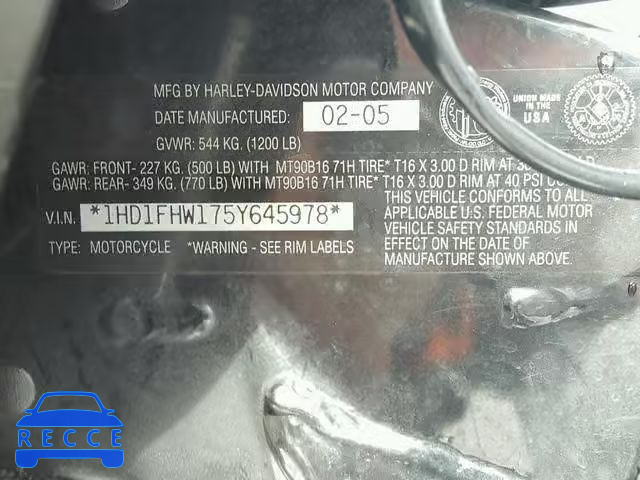 2005 HARLEY-DAVIDSON FLHPI 1HD1FHW175Y645978 image 9