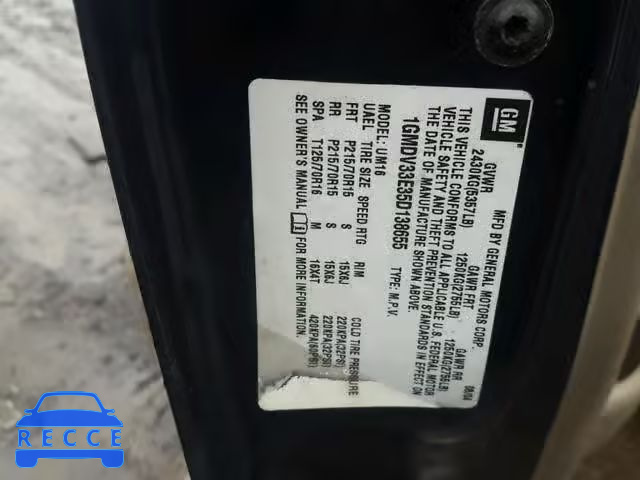 2005 PONTIAC MONTANA LU 1GMDV33E35D138655 image 9