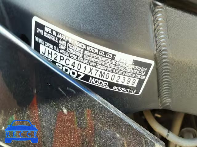 2007 HONDA CBR600 RR JH2PC401X7M002399 image 9