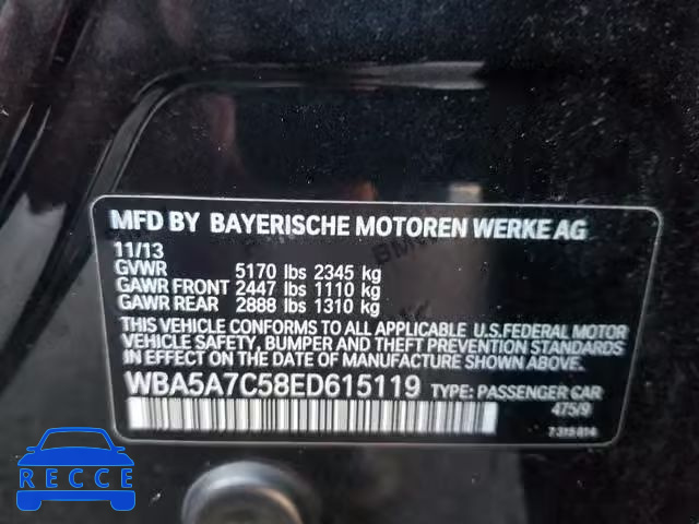 2014 BMW 528 XI WBA5A7C58ED615119 image 9