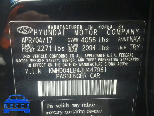 2018 HYUNDAI ELANTRA SP KMHD04LB4JU447961 image 9