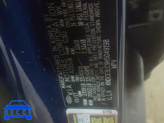 2017 KIA NIRO EX TO KNDCE3LC9H5049198 image 9