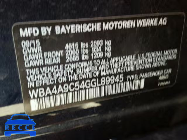 2016 BMW 428 I WBA4A9C54GGL89945 Bild 9