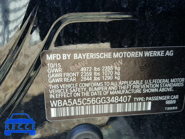 2016 BMW 528 I WBA5A5C56GG348407 image 9