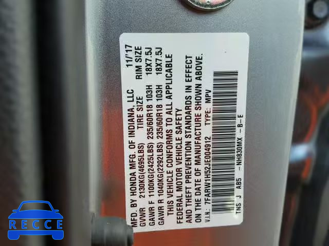 2018 HONDA CR-V EX 7FARW1H52JE004912 зображення 9