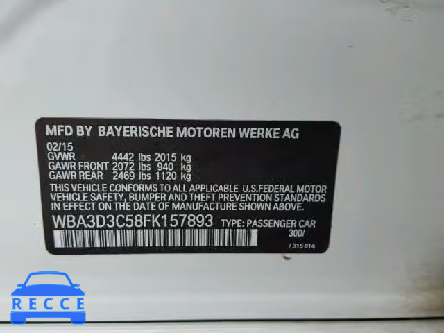 2015 BMW 328 D WBA3D3C58FK157893 image 9