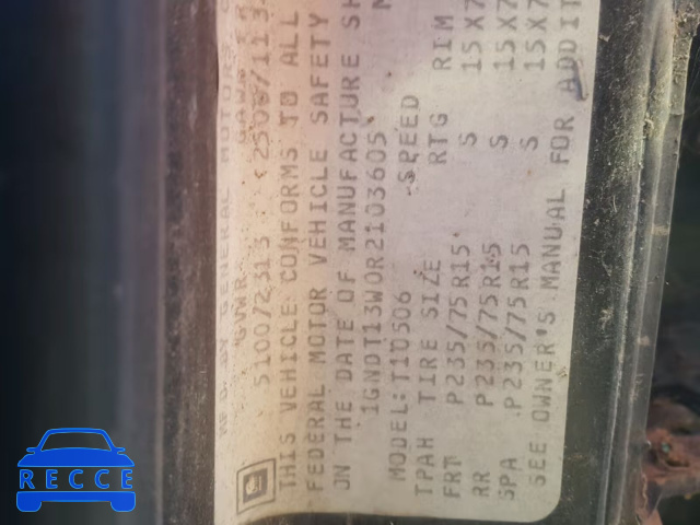 1994 CHEVROLET BLAZER S10 1GNDT13W0R2103605 image 9