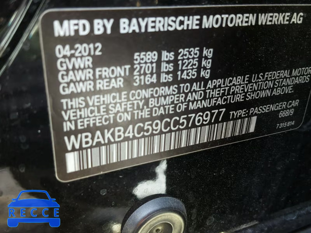 2012 BMW 740 LI WBAKB4C59CC576977 зображення 9