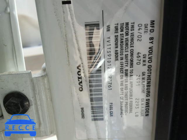 2002 VOLVO S80 T6 TUR YV1TS91D121273761 image 9