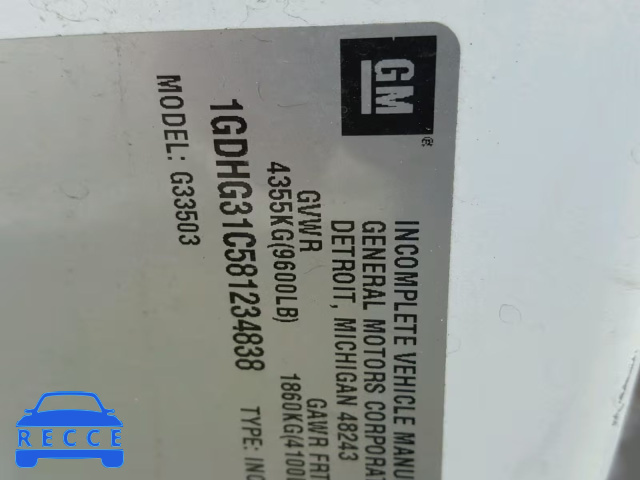 2008 GMC SAVANA CUT 1GDHG31C581234838 image 9