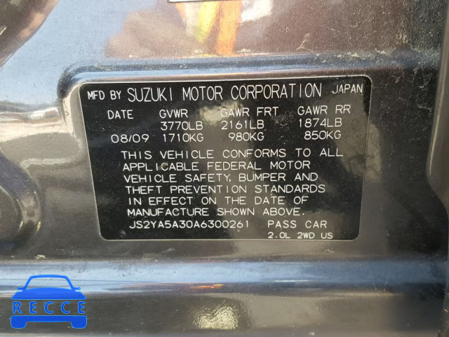 2010 SUZUKI SX4 BASE JS2YA5A30A6300261 image 9