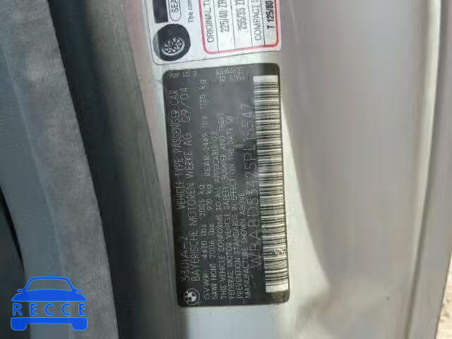 2005 BMW 330 CI WBABD53425PL15547 image 9
