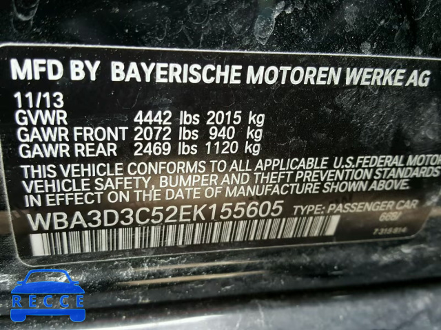 2014 BMW 328 D WBA3D3C52EK155605 image 9