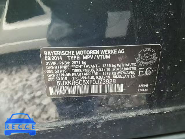 2015 BMW X5 XDRIVE5 5UXKR6C5XF0J73928 Bild 9