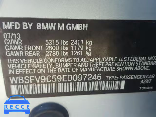 2014 BMW M5 WBSFV9C59ED097246 зображення 9