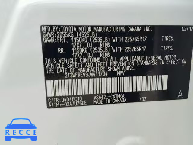 2018 TOYOTA RAV4 ADVEN 2T3WFREV9JW411704 image 9