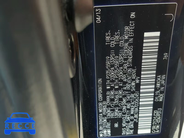 2013 LEXUS RX 450 JTJBC1BA7D2062451 image 9