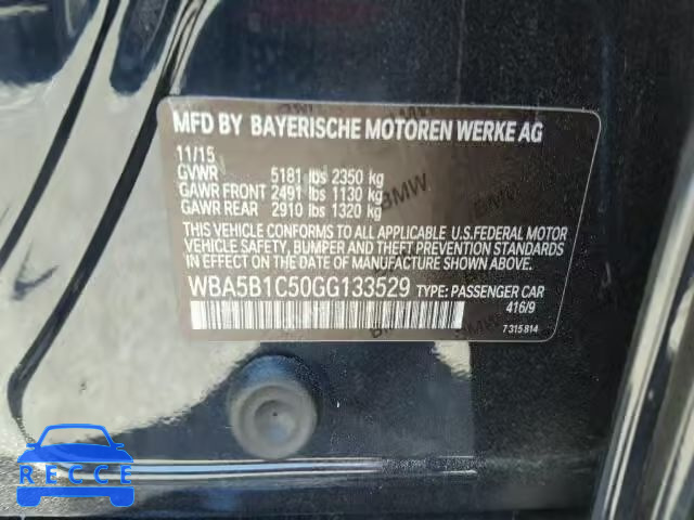 2016 BMW 535 I WBA5B1C50GG133529 зображення 9