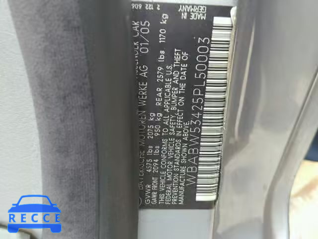 2005 BMW 330 CI WBABW53425PL50003 image 9