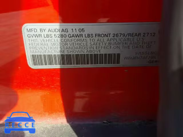 2006 AUDI A6 S-LINE WAUEH74F76N108209 image 9