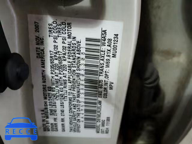 2008 MITSUBISHI ENDEAVOR S 4A4MN31S88E033081 image 9