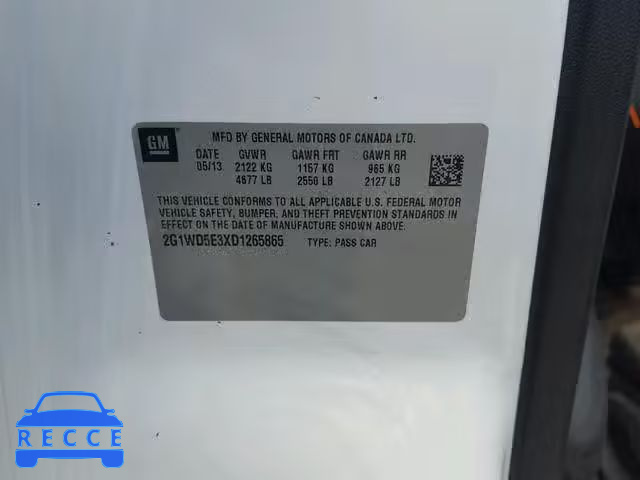 2013 CHEVROLET IMPALA POL 2G1WD5E3XD1265865 image 9